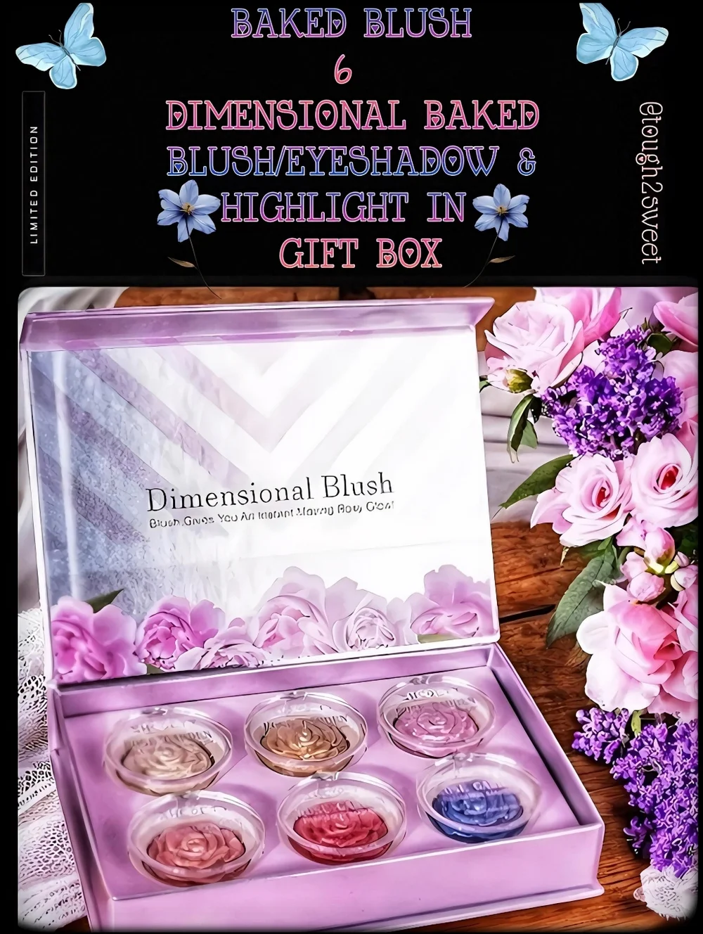 🆕️BAKED BLUSH💖6 DIMENSIONAL BAKED BLUSH/ EYESHADOW/HIGHLIGHT IN GIFT BOX
